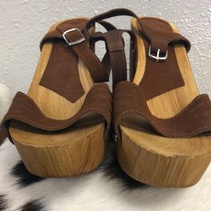 Brown boho heels